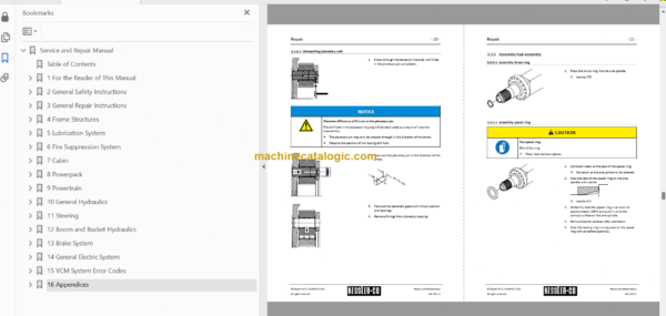 Sandvik LH514 Mining Loader Service and Parts Manual (L914D1006)