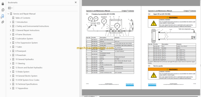 Sandvik LH517i Mining Loader Service and Parts Manual (L517DLMA0A0876)