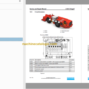 Sandvik LH621i Mining Loader Service and Parts Manual (L621DCPA0A0744)