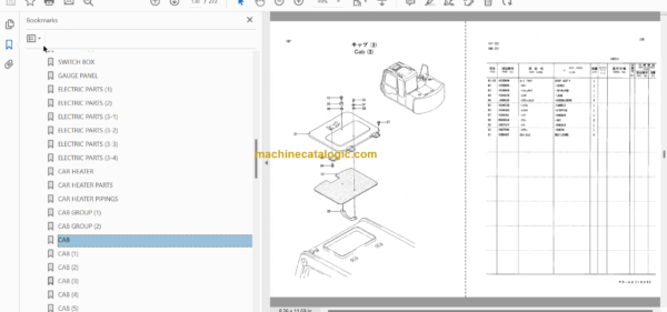 JD190E Excavator Parts Catalog