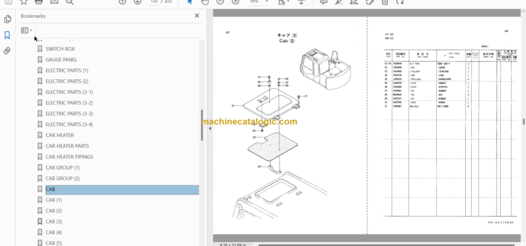 JD190E Excavator Parts Catalog