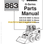 Bobcat 863 G-Series Skid Steer Loader Parts Manual