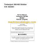 Timberjack 360 460 Skidder Service Manual SN 962000 -