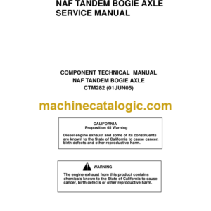 Timberjack CTM282 NAF TANDEM BOGIE AXLE Service Manual