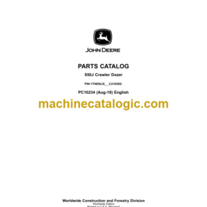 John Deere 850J Crawler Dozer Parts Catalog (PC10234) PIN:1T0310HL_ _F273920-