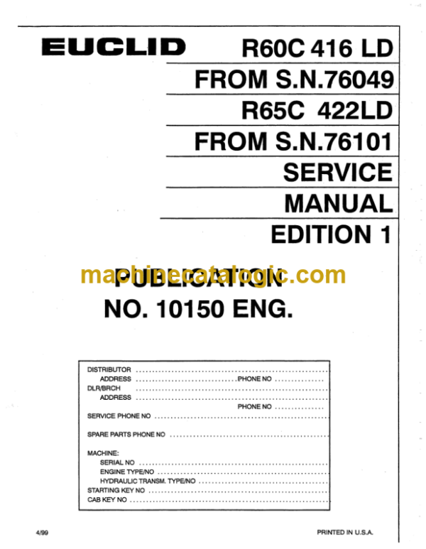 Hitachi R60C 416 LD Service Manual