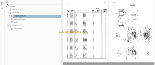 Hitachi HX64B Parts Catalog & Equipment Components Parts Catalog