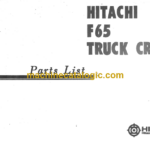 Hitachi F65 TRUCK CRANE PARTS LIST
