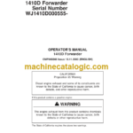 Timberjack 1410D Forwarder Operators Manual (SN WJ1410D000555-)