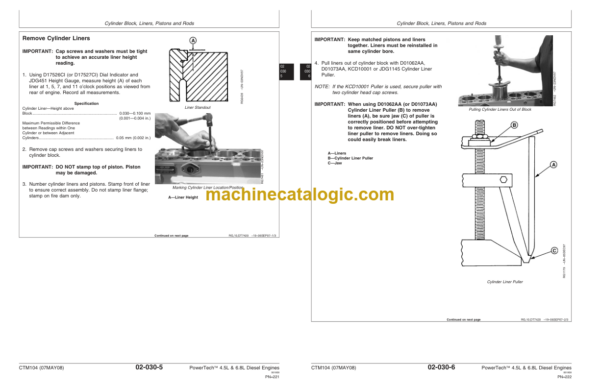 John Deere PowerTech 4.5L & 6.8L Diesel Engines Base Engine Technical Manual (CTM104)