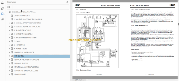 Sandvik LH621 Mining Loader Service and Parts Manual (L221D139)