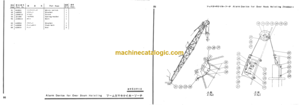 Hitachi F65 TRUCK CRANE PARTS LIST