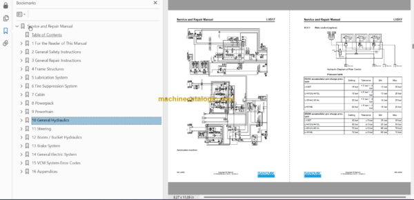 Sandvik LH517 Mining Loader Service and Parts Manual (L817D600)