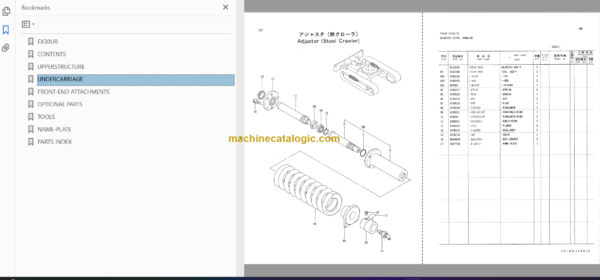 Hitachi EX30UR Excavator Parts Catalog & Equipment Components Parts Catalog