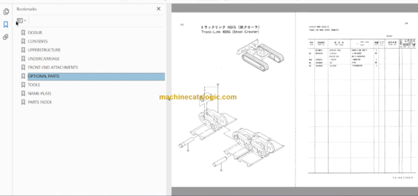 Hitachi EX30UR Excavator Parts Catalog & Equipment Components Parts Catalog