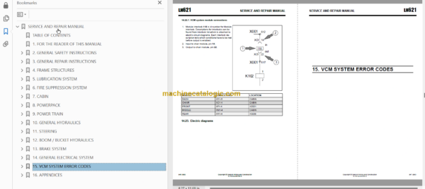 Sandvik LH621 Mining Loader Service and Parts Manual (L321D163)