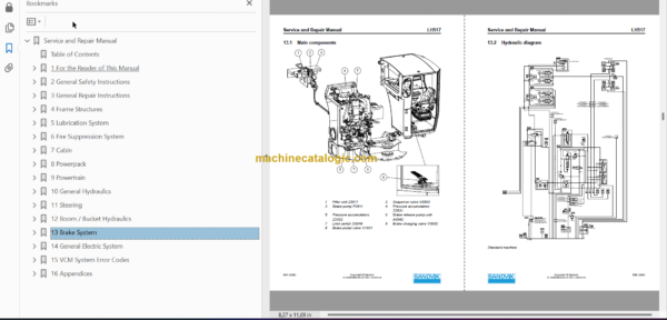 Sandvik LH517 Mining Loader Service and Parts Manual (L817D619)