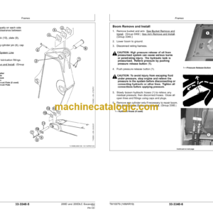 John Deere 200D and 200DLC Excavator Repair Technical Manual (TM10079)