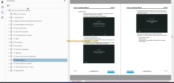 Sandvik LH517 Mining Loader Service and Parts Manual (L817D621)