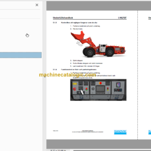 Sandvik LH625iE Mining Loader Operator’s and Maintenance Manual (L025E102 Swedish)