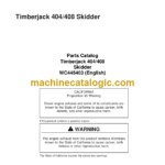 Timberjack 404 408 Skidder Parts Catalog
