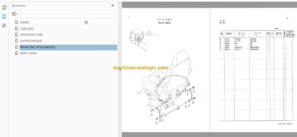 Hitachi JD992E Excavator Parts Catalog