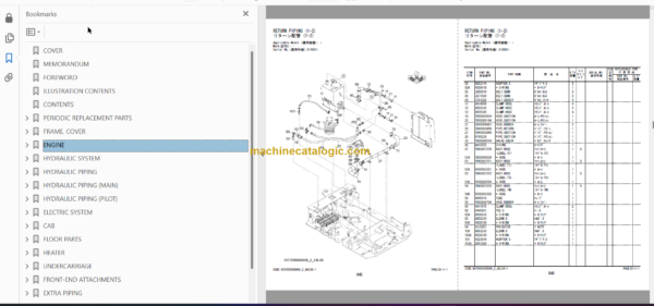 Hitachi ZX19-6 Hydraulic Excavator Parts Catalog & Equipment Components Parts Catalog