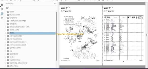 Hitachi ZX19-6 Hydraulic Excavator Parts Catalog & Equipment Components Parts Catalog