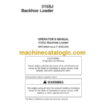 John Deere 315SJ Backhoe Loader Operators Manual (OMT228609 315SJ)