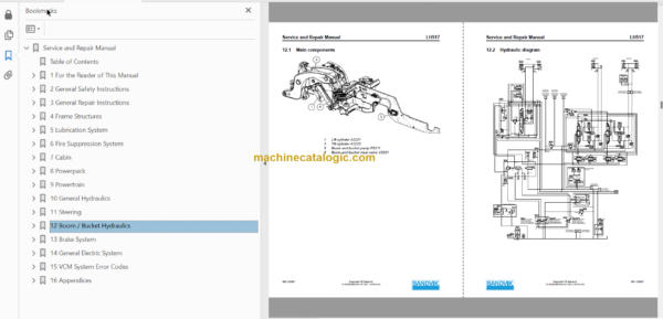 Sandvik LH517 Mining Loader Service and Parts Manual (L817D659)