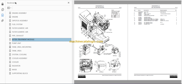 Sandvik LH621 Mining Loader Service and Parts Manual (L521D195)