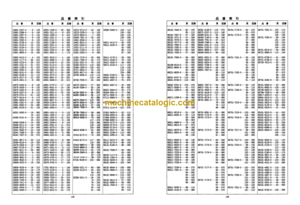 Hitachi EX15U Excavator Parts Catalog