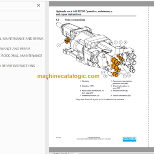 Sandvik DT1132i Drill Rig Service and Parts Diagrams (122D76932-1)