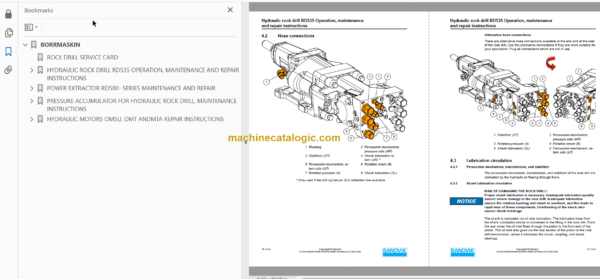 Sandvik DT1132i Drill Rig Service and Parts Diagrams (122D76932-1)