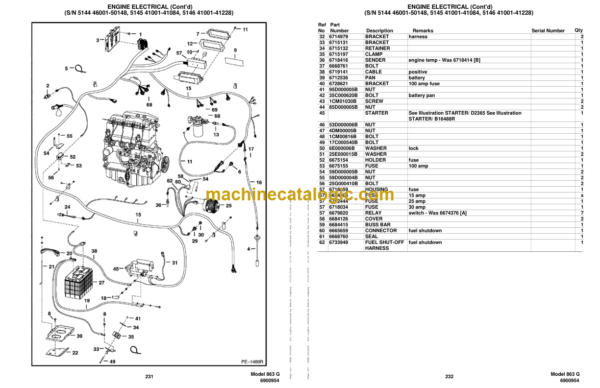 Bobcat 863 G-Series Skid Steer Loader Parts Manual