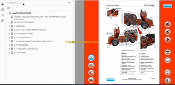 Sandvik DT1132i Tunnelling Drill Operator's and Maintenance Manual (SN 121D67195-1 Swedish)