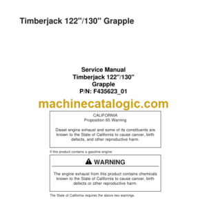 Timberjack 122 130 Grapple Service Manual