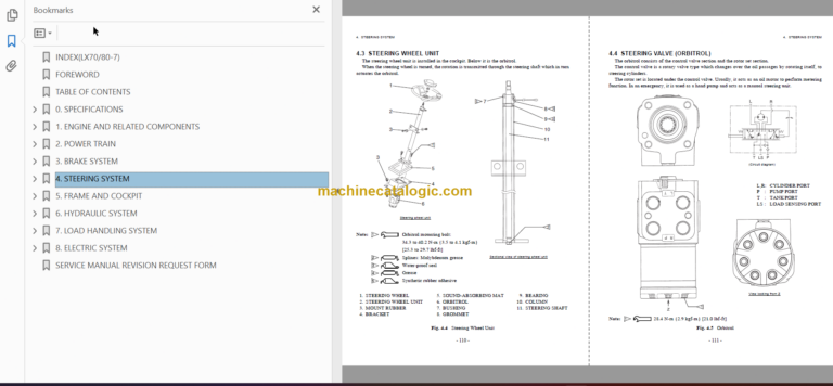 Hitachi LX70-7 LX80-7 Wheel Loader Technical and Inspection Workshop Manual
