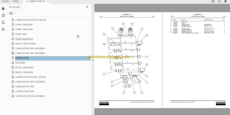 Sandvik LH621 Mining Loader Service and Parts Manual (L721D342)