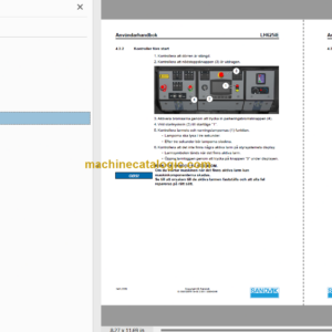 Sandvik LH625iE Mining Loader Operator’s and Maintenance Manual (L925E101 Swedish)