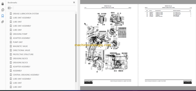 Sandvik LH517 Mining Loader Service and Parts Manual (L917D216)