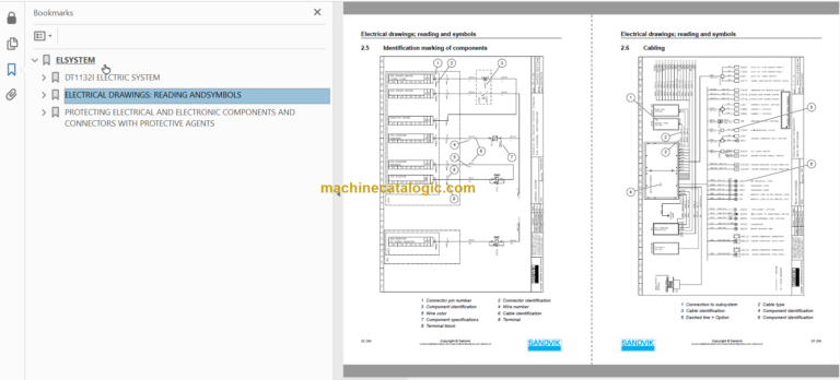 Sandvik DT1132i Drill Rig Service and Parts Diagrams (122D80078-1)