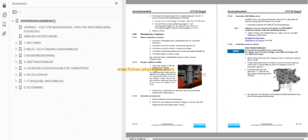 Sandvik DT1132i Tunnelling Drill Operator's and Maintenance Manual (SN 121D69679-1 Swedish)