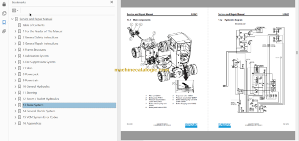 Sandvik LH621 Mining Loader Service and Parts Manual (L821D397)