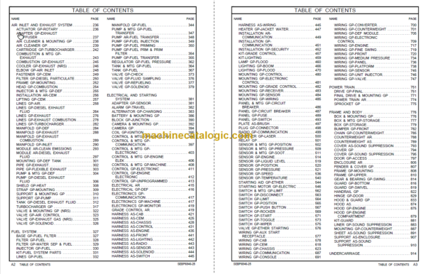 CAT 352F Excavators Parts Manual