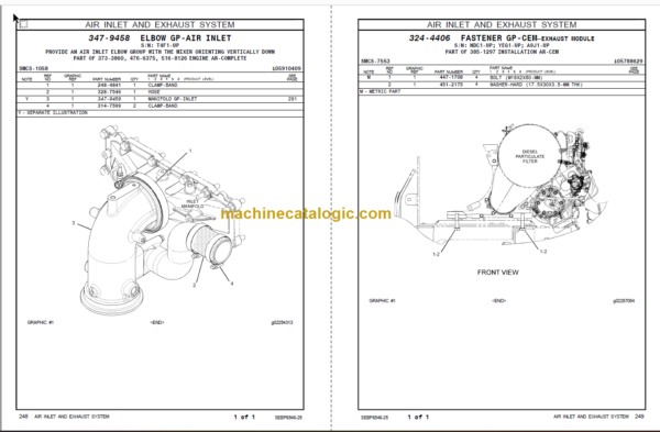 CAT 352F Excavators Parts Manual