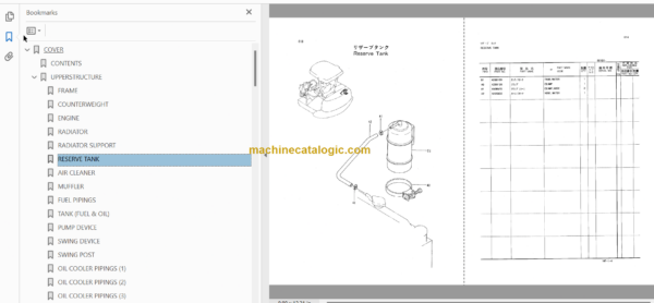 Hitachi EX33U Excavator Parts Catalog & Equipment Components Parts Catalog