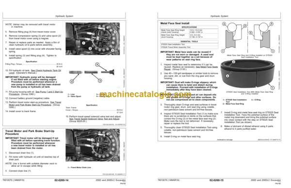 John Deere 200D and 200DLC Excavator Repair Technical Manual (TM10079)