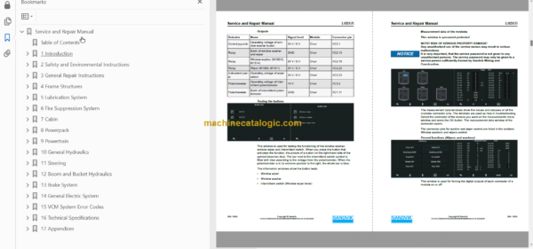 Sandvik LH517i Mining Loader Service and Parts Manual (L517DPNA0A0966)