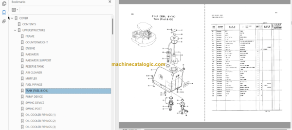 Hitachi EX33U Excavator Parts Catalog & Equipment Components Parts Catalog